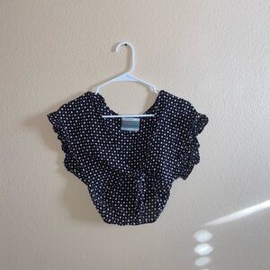 Super cute urban outfitters polkadot shirt ruffled blouse 90s vintage crop top